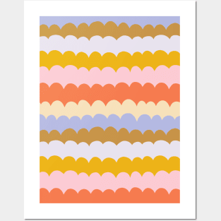 Colorful wavy pattern in warm tones Posters and Art